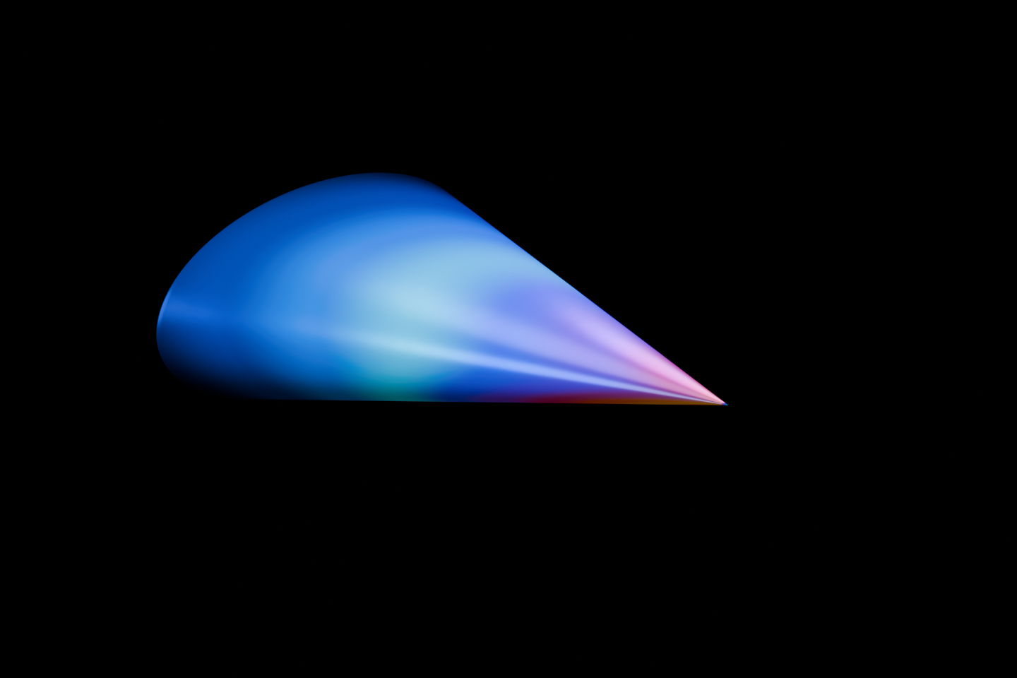 Elliptical cone with thermal-stress contours